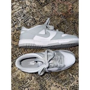 NEW Nike Dunk Low GS White Wolf Grey FB9109-123 Boys 3.5Y Womens 5 No Box